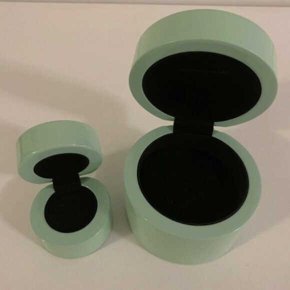 TOUS Ceramic Jewelry Boxes Earring & Bracelet Set Green Blue Teal - Picture 2 of 4